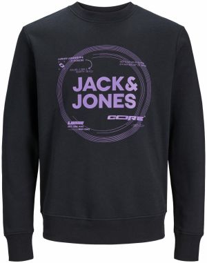 JACK & JONES Mikina 'PILOU'  fialová / čierna