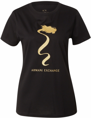 ARMANI EXCHANGE Tričko  svetložltá / zlatá / čierna