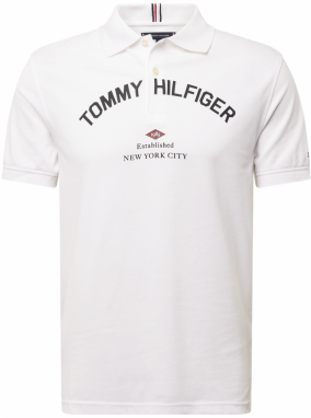 TOMMY HILFIGER Tričko  červená / čierna / šedobiela