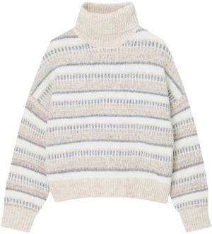 Pull&Bear Sveter  piesková / béžová melírovaná / modrosivá / biela