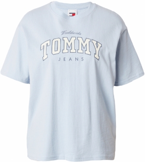 Tommy Jeans Tričko 'Varsity'  svetlomodrá / biela