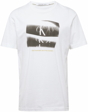 Calvin Klein Jeans Tričko  zlatá / farby bahna / biela
