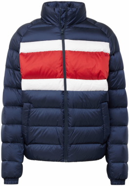 Tommy Jeans Zimná bunda  námornícka modrá / červená / biela