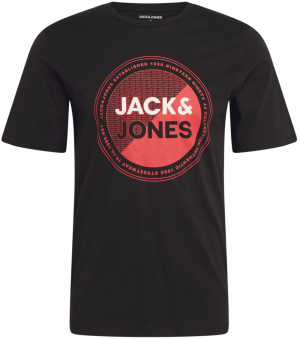JACK & JONES Tričko 'LOYD'  červená / čierna / biela