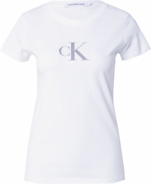 Calvin Klein Jeans Tričko  strieborná / biela