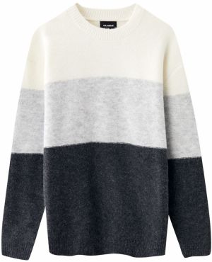 Pull&Bear Sveter  antracitová / sivá melírovaná / biela