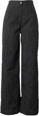 BRAVE SOUL Plisované nohavice  čierna / biela