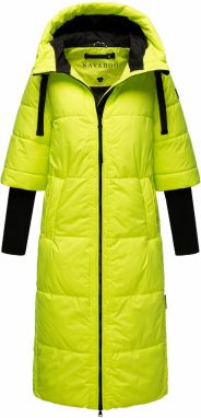 NAVAHOO Zimný kabát 'Ciao Miau XIV'  neónovo zelená / čierna