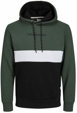 JACK & JONES Mikina  jedľová / čierna / biela