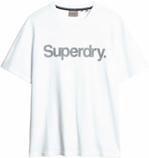 Superdry Tričko  sivá / biela