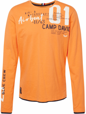 CAMP DAVID Tričko  oranžová / čierna / biela