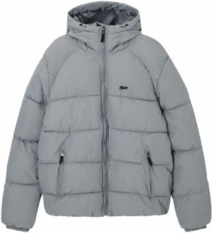 Pull&Bear Prechodná bunda  sivá / čierna