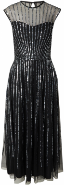 Coast Kokteilové šaty  čierna / strieborná