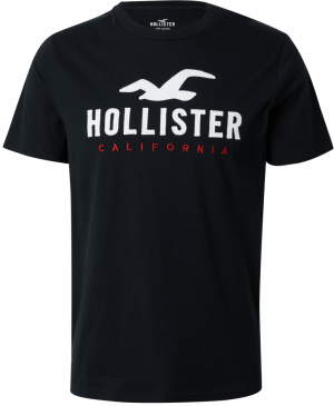 HOLLISTER Tričko  čierna / biela