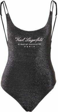 Karl Lagerfeld Jednodielne plavky  čierna / strieborná / biela
