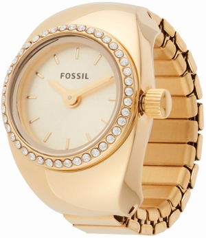 FOSSIL Analógové hodinky  zlatá / čierna / priehľadná