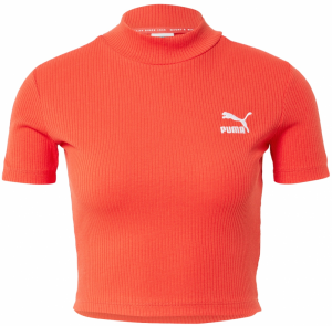 PUMA Tričko 'Classics'  oranžovo červená / biela