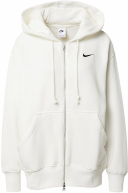 Nike Sportswear Tepláková bunda 'PHNX FLC'  čierna / vaječná škrupina