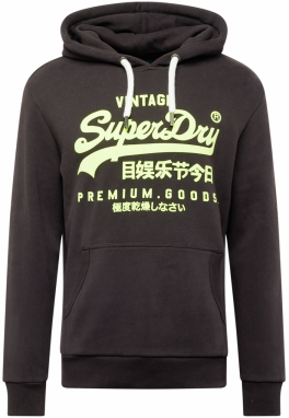 Superdry Mikina  antracitová / neónovo zelená