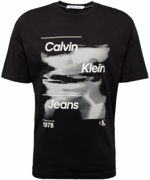 Calvin Klein Jeans Tričko 'DIFFUSED'  svetlosivá / čierna / biela