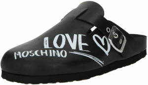 Love Moschino Šľapky  čierna / šedobiela