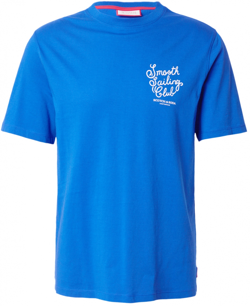 SCOTCH & SODA Tričko  kráľovská modrá / biela