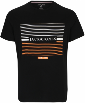 Jack & Jones Plus Tričko 'CYRUS'  oranžová / čierna / biela