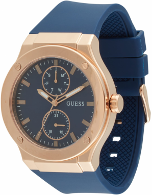 GUESS Analógové hodinky  modrá / zlatá