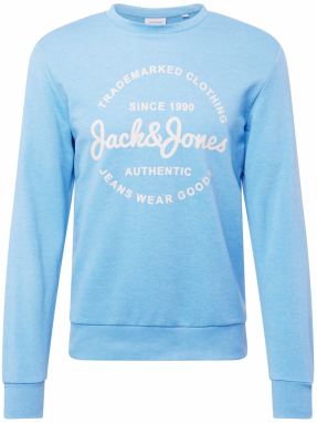 JACK & JONES Mikina 'FOREST'  svetlomodrá / biela