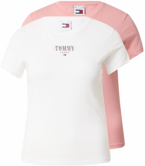 Tommy Jeans Tričko 'ESSENTIAL'  námornícka modrá / rosé / červená / biela