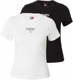 Tommy Jeans Tričko 'ESSENTIAL'  námornícka modrá / ružová / čierna / biela