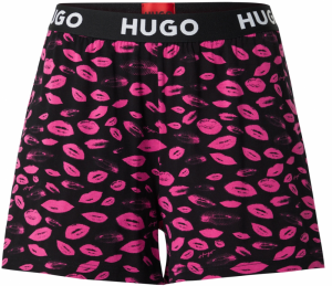 HUGO Red Pyžamové nohavice  ružová / čierna / biela