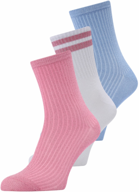 ONLY Ponožky  modrá denim / svetloružová / šedobiela