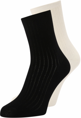 BeckSöndergaard Ponožky  čierna / biela ako vlna