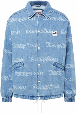 Tommy Jeans Prechodná bunda  námornícka modrá / modrá denim / červená / biela