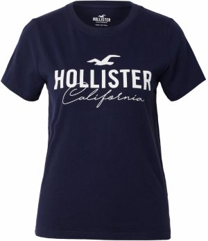 HOLLISTER Tričko  námornícka modrá / biela