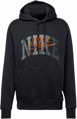 Nike Sportswear Mikina 'CLUB'  sivá / oranžová / čierna