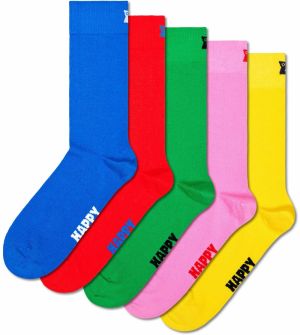 Happy Socks Ponožky  modrá / žltá / zelená / eozín / červená