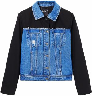 Desigual Prechodná bunda  modrá denim / čierna