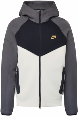 Nike Sportswear Tepláková bunda 'TCH FLEECE'  zlatá / sivá melírovaná / čierna / biela