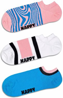 Happy Socks Ponožky 'Dizzy No Show'  modrá / svetloružová / biela