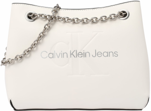 Calvin Klein Jeans Kabelka na rameno  strieborná / biela ako vlna