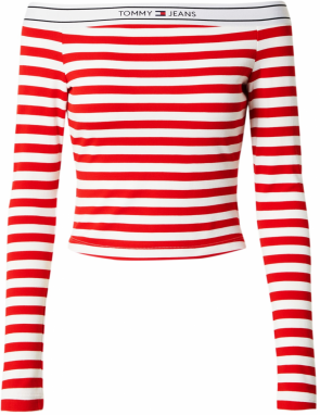 Tommy Jeans Tričko  tmavomodrá / červená / biela