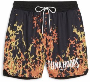 PUMA Športové nohavice 'Straight Flames'  žltá / oranžová / čierna / biela