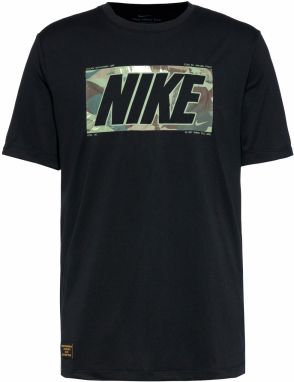 NIKE Funkčné tričko 'Dri-FIT'  hnedá / zelená / čierna