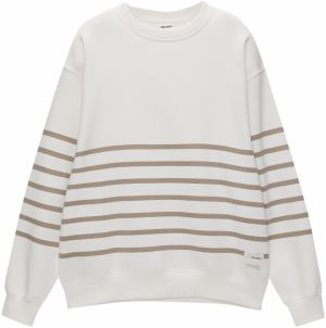 Pull&Bear Mikina  hnedá / biela