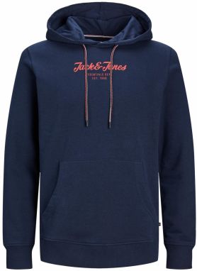 JACK & JONES Mikina 'HENRY'  námornícka modrá / oranžová