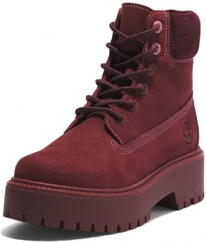 TIMBERLAND Šnurovacie členkové čižmy 'Stone Street'  tmavočervená