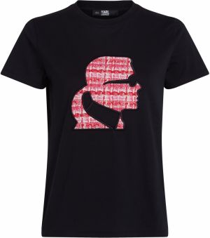 Karl Lagerfeld Tričko  ružová / červená / čierna / biela
