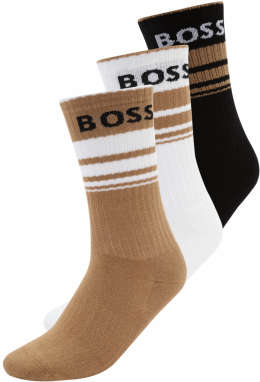BOSS Black Ponožky  hnedá / čierna / biela